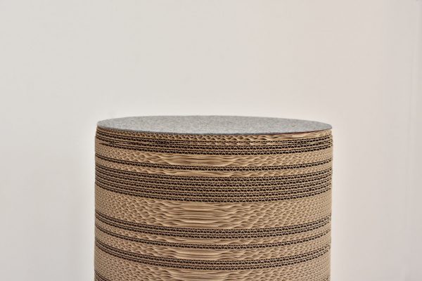 Pouf Round Middle Grey Stool - Image 2