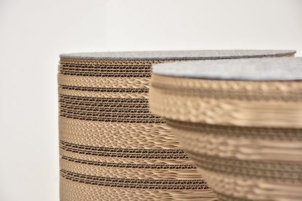Pouf Round Middle Grey Stool - Image 4