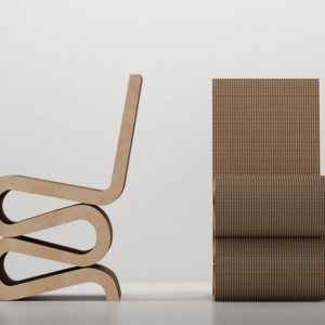Wiggle Side Chair, Corrugated Cardboard Chair