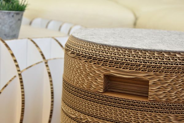 Pouf Round Box Middle Grey Stool - Image 5