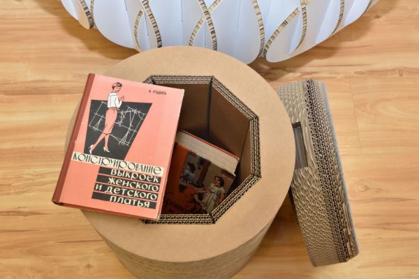 Pouf Round Box Middle Grey Stool - Image 4