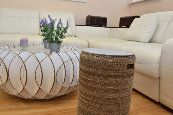 Pouf Round Box Middle Grey Stool - Image 6