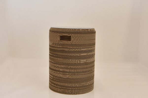 Pouf Round Box Middle Grey Stool