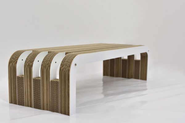Cardboard Bench White Light Line - Image 3