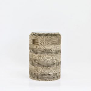 Cardboard_Round_Pouf_Storage_Stool_H35_Grey