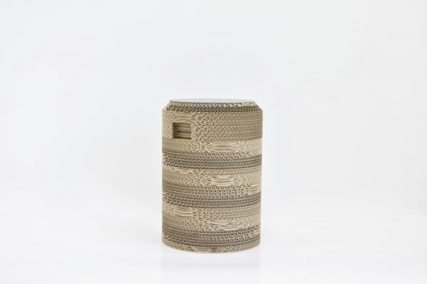 Cardboard_Round_Pouf_Storage_Stool_H35_Grey