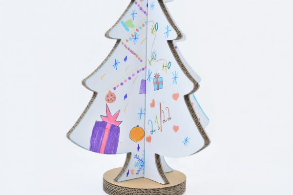Cardboard Christmas Tree H45 Painted - Image 3