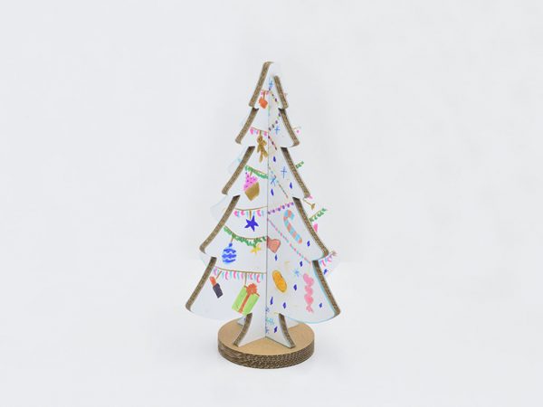 Cardboard Christmas Tree H45 Painted - Image 2